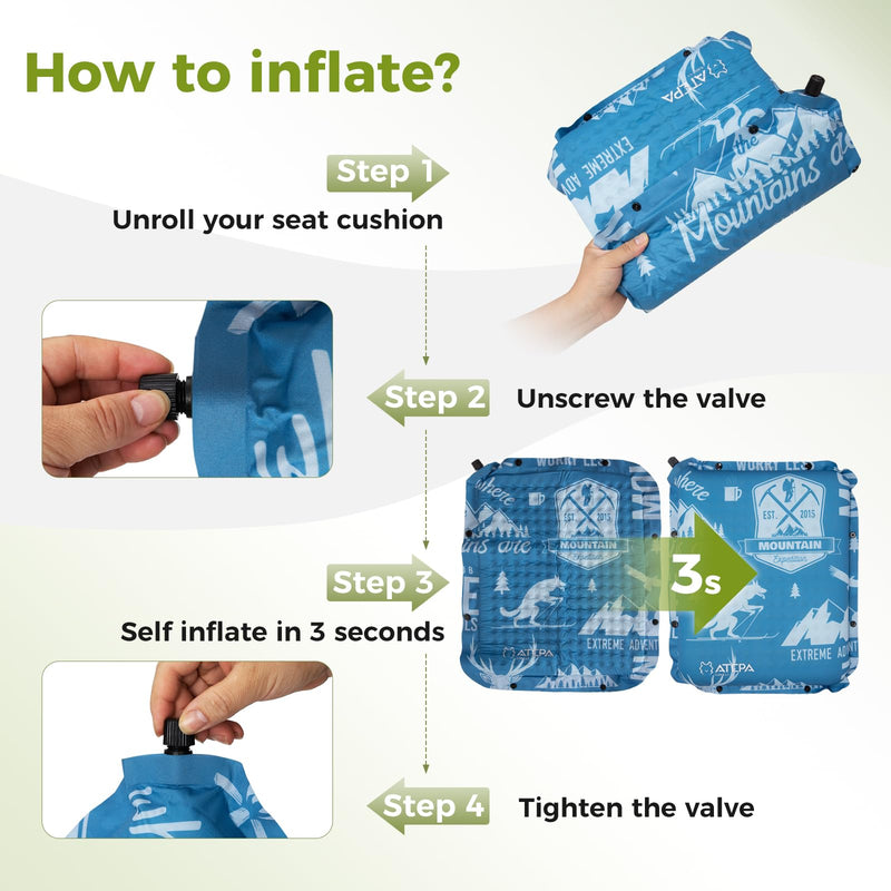 Load image into Gallery viewer, ATEPA BUBBLE 6.5 Self-Inflating Memory Foam Seat Cushion