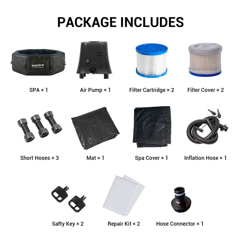 Load image into Gallery viewer, WEJOY Inflatable 2-4 Person Octagon Hot Tub Spa with 120 Air Jets