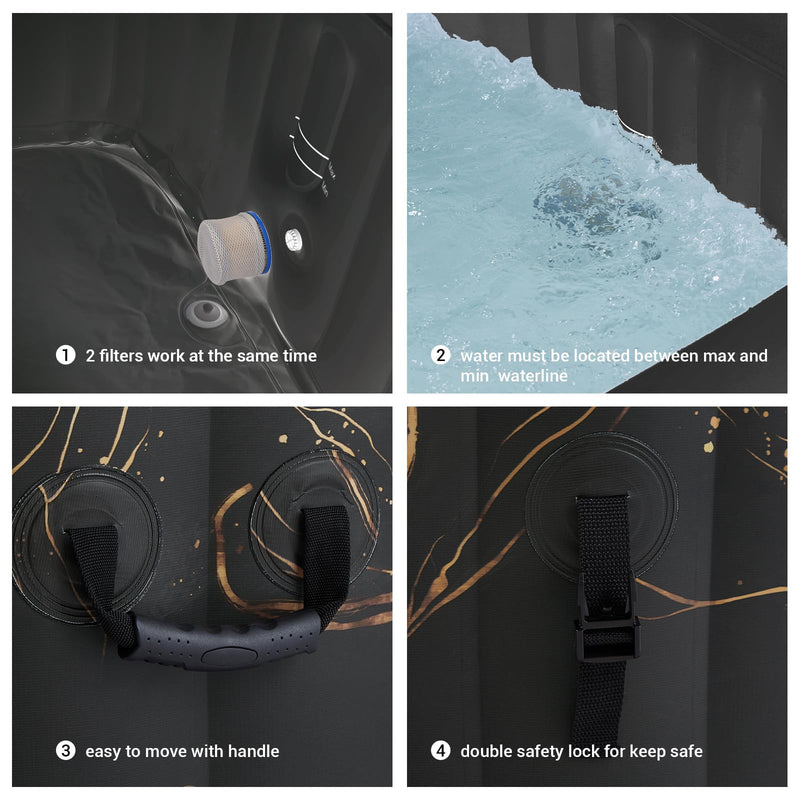 Load image into Gallery viewer, WEJOY Inflatable 2-4 Person Octagon Hot Tub Spa with 120 Air Jets