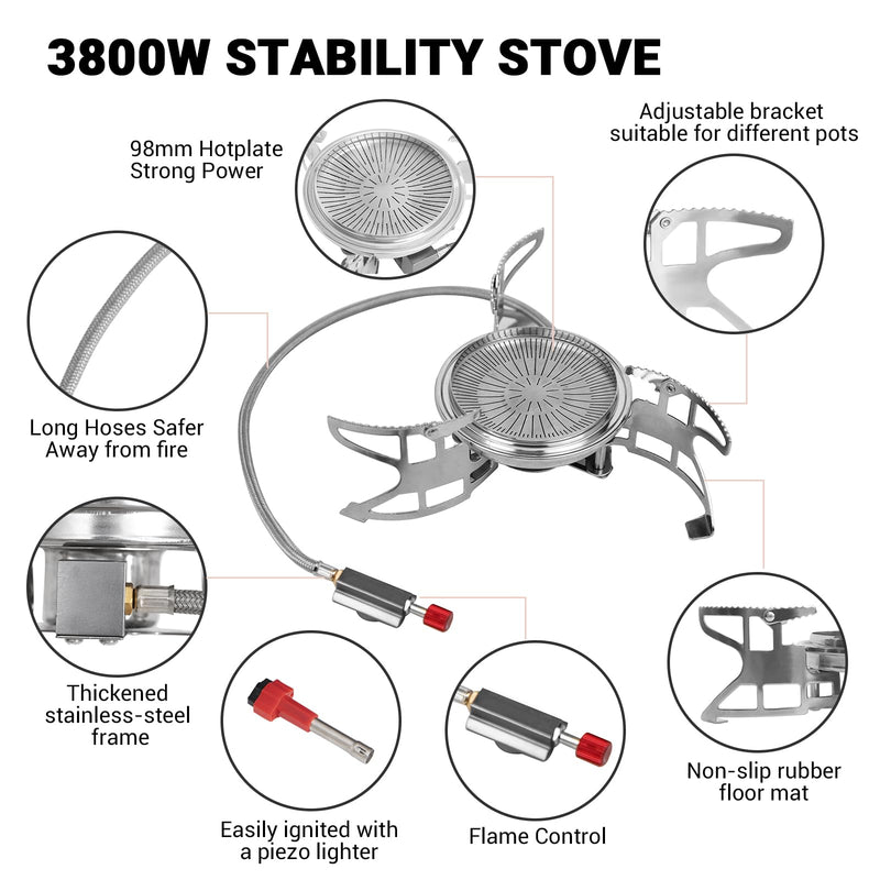Load image into Gallery viewer, BULIN Burner Camping Gas Stove & Jure Large Camping Pot