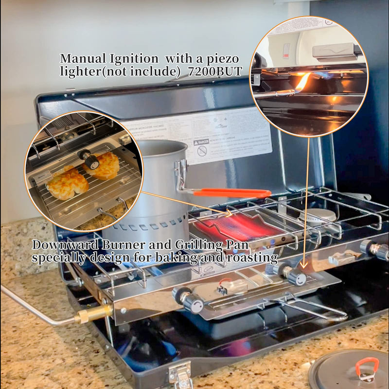 Load image into Gallery viewer, FINEFLAME Portable 3-Burner Camping Stove
