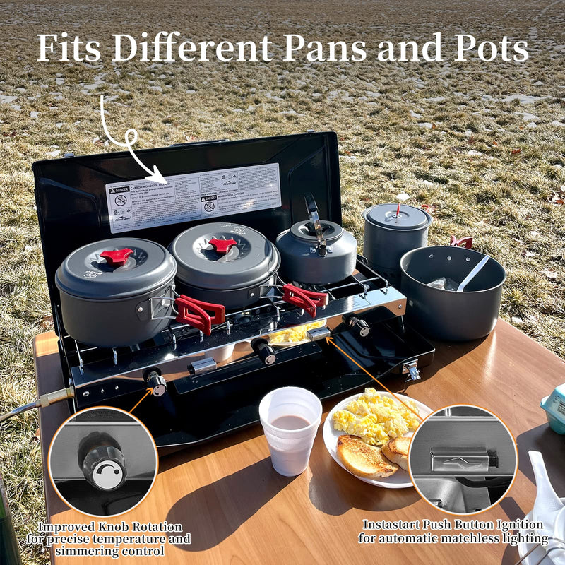 Load image into Gallery viewer, FINEFLAME Portable 3-Burner Camping Stove