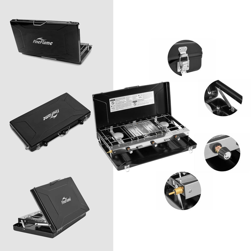 Load image into Gallery viewer, FINEFLAME Portable 3-Burner Camping Stove