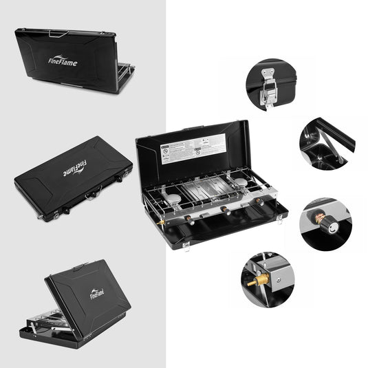 FINEFLAME Portable 3-Burner Camping Stove