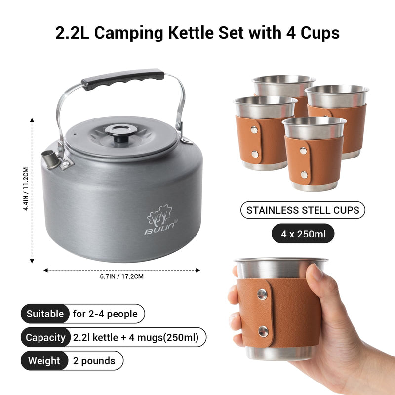 Load image into Gallery viewer, BULIN Camping Kettle Set with 4 Cups