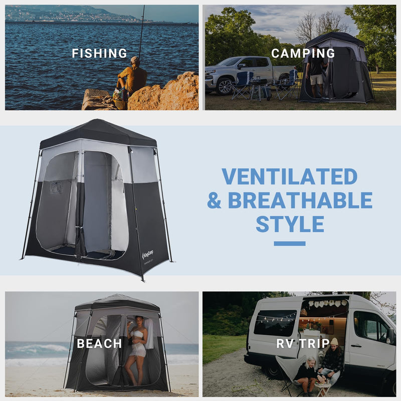 Load image into Gallery viewer, KingCamp Outdoor Shower Tents for Camping Portable Instant Pop Up Privacy Tent