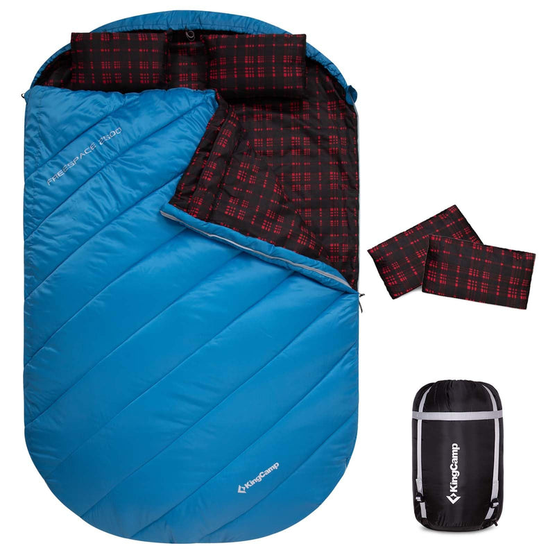 Load image into Gallery viewer, KingCamp FREESPACE 250D Double-Sized Sleeping Bag Blue