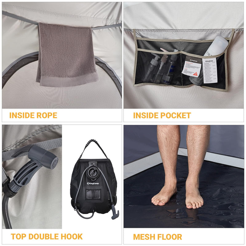Load image into Gallery viewer, KingCamp MARASUSA Oversize Camping Shower Tent 2 Room Outdoor Toilet Tent