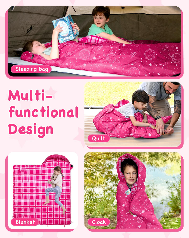 Laden Sie das Bild in Galerie -Viewer, BRoadout happy holiday gifts KingCamp Galaxy Zoo C 300 Kids Sleeping Bag