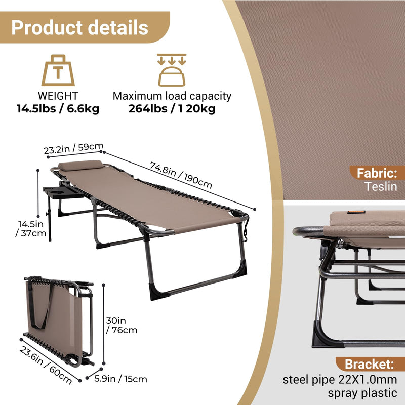 Load image into Gallery viewer, KingCamp Cool Lounge Chair Plus Textilene Lounge Chair with Side Table