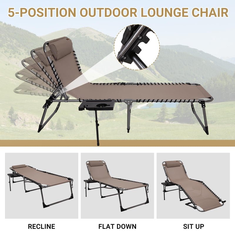 Load image into Gallery viewer, KingCamp Cool Lounge Chair Plus Textilene Lounge Chair with Side Table