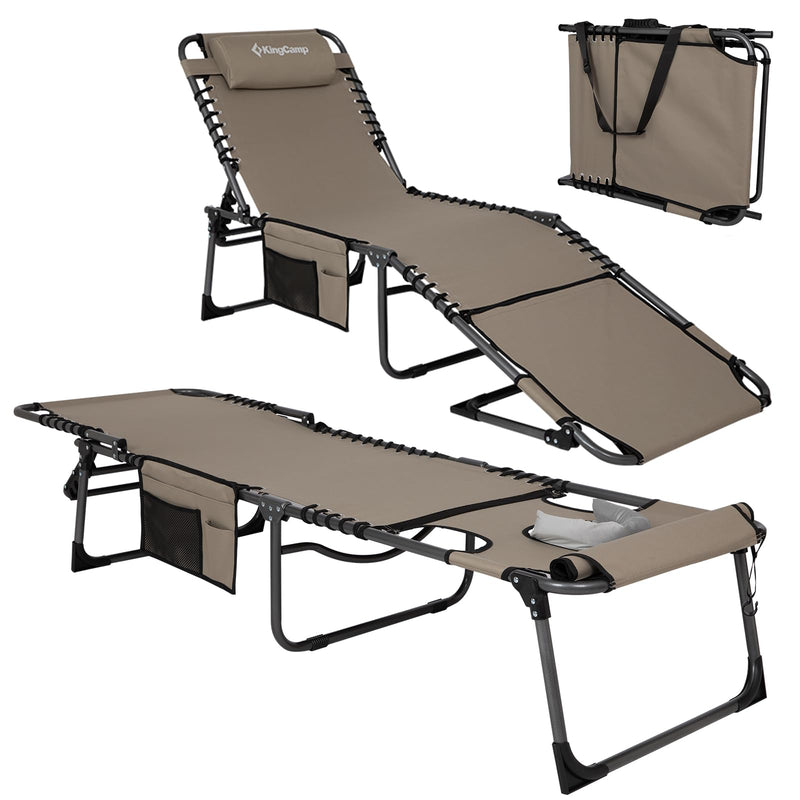 Load image into Gallery viewer, KingCamp MAGNOLIA B10 Backpack Chaise Lounge - 5-Position Adjustable Recliner with Pillow & Side Pocket