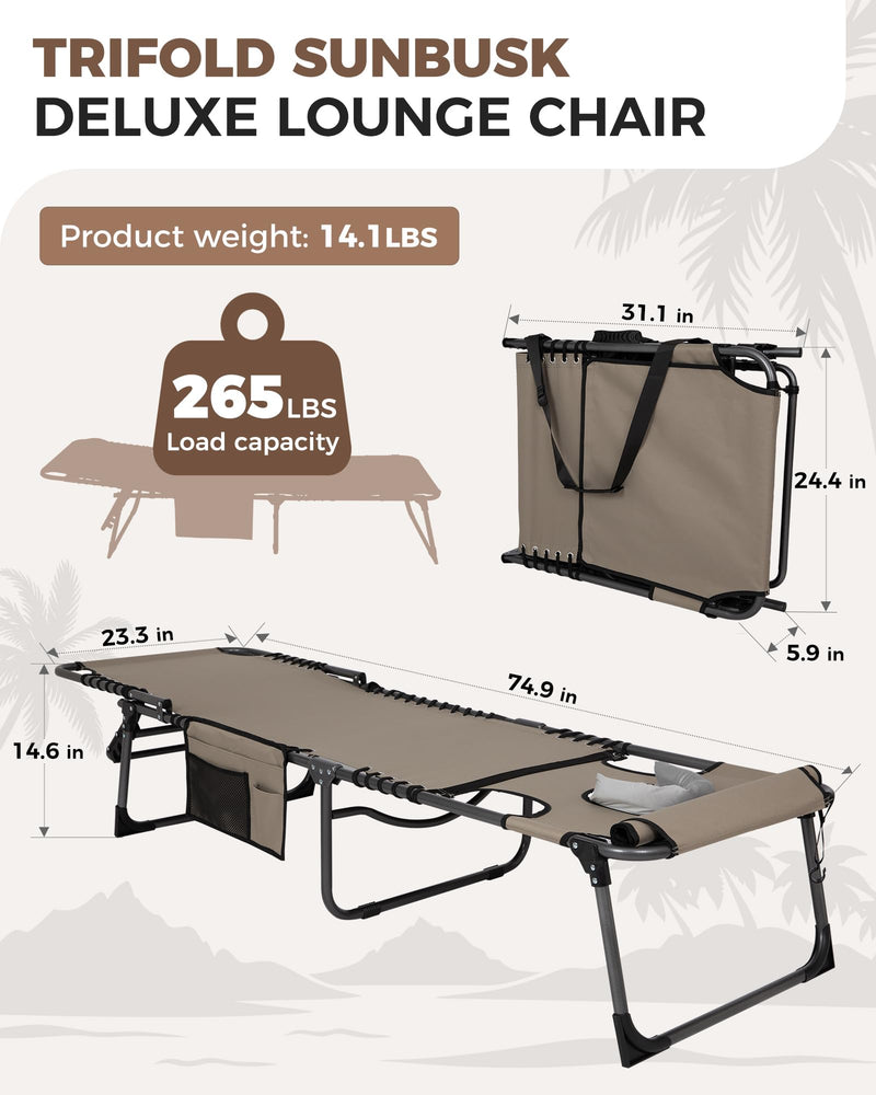 Load image into Gallery viewer, KingCamp MAGNOLIA B10 Backpack Chaise Lounge - 5-Position Adjustable Recliner with Pillow & Side Pocket