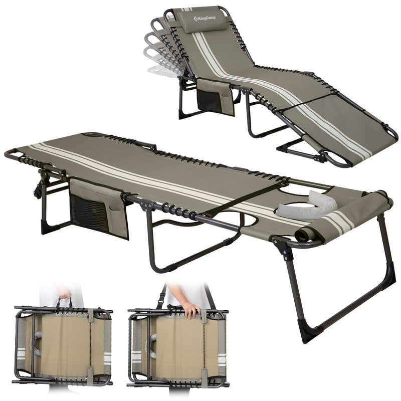 Load image into Gallery viewer, KingCamp MAGNOLIA B10 Backpack Chaise Lounge - 5-Position Adjustable Recliner with Pillow & Side Pocket