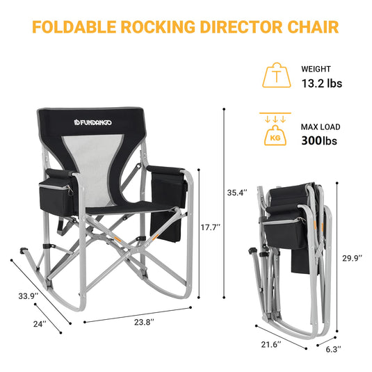 FUNDANGO Rocking Director Chair Set of 2
