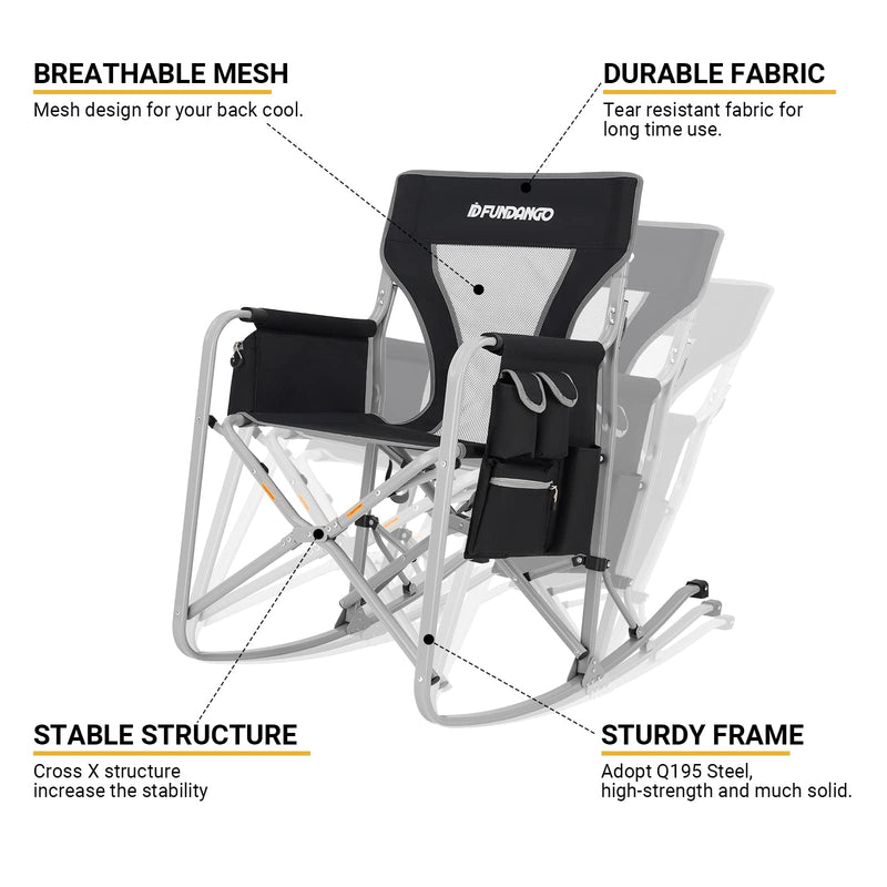 Laden Sie das Bild in Galerie -Viewer, FUNDANGO Rocking Director Chair