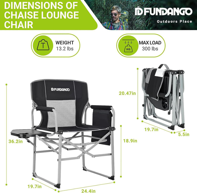 Load image into Gallery viewer, FUNDANGO Portable Director Chair Black