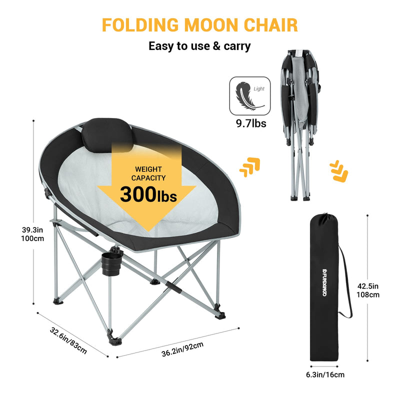 Cargue la imagen en el visor de la galería, FUNDANGO Folding Saucer Moon Chair
