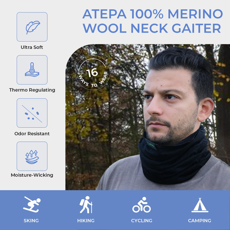 Load image into Gallery viewer, ATEPA Merino Wool Neck Gaiter