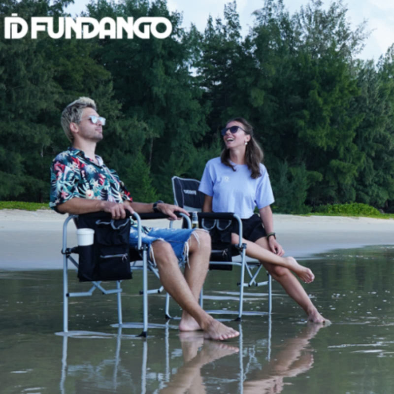 Load image into Gallery viewer, FUNDANGO Portable Director Chair Black