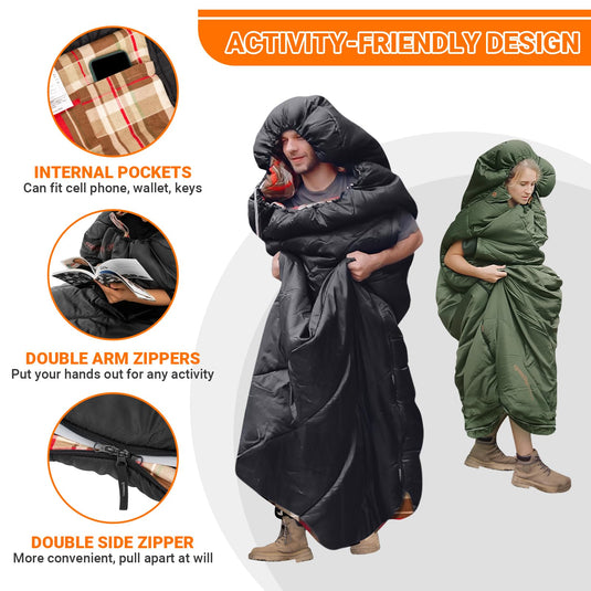 KingCamp Freespace 300 Wearable Flannel Sleeping Bag