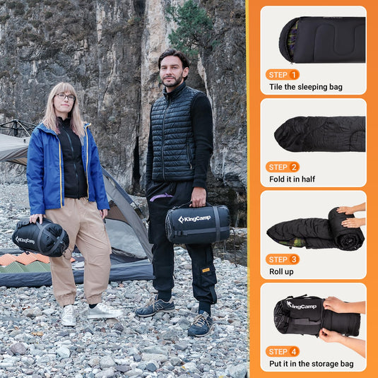 KingCamp SEVAN 250 Sleeping Bag-Envelope With Hood