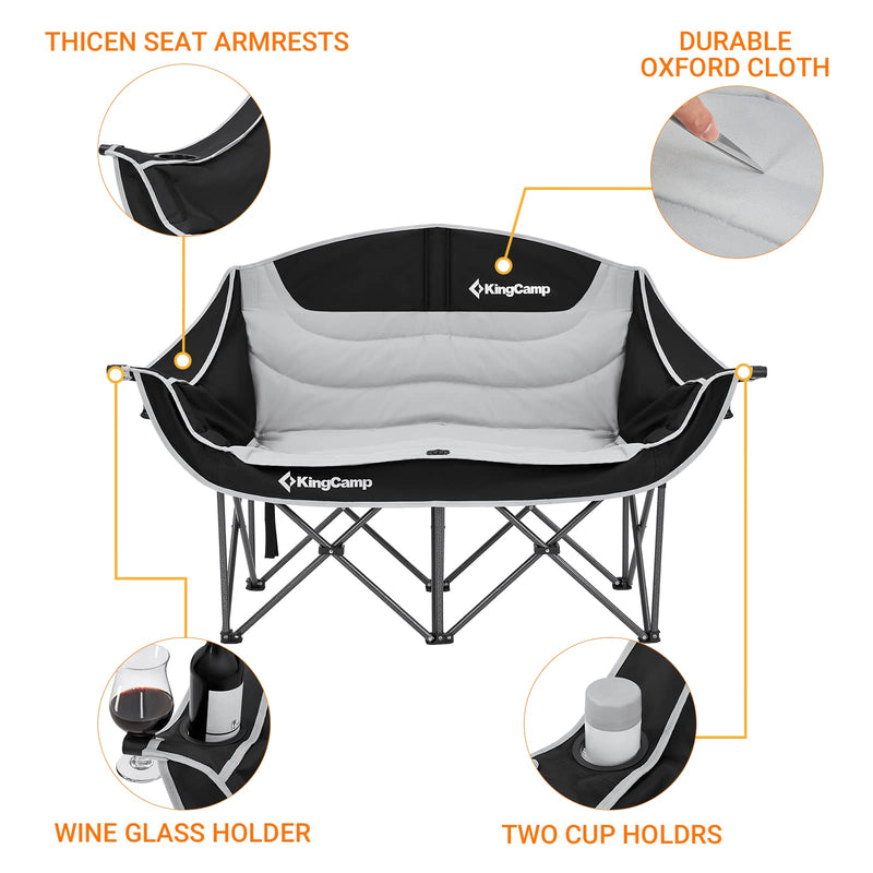 Cargue la imagen en el visor de la galería, KingCamp Double Sofa Chair Camping Loveseat Durable