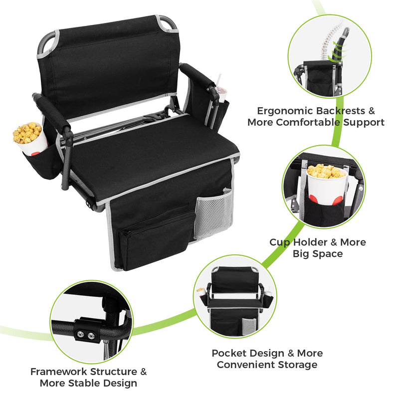 Load image into Gallery viewer, FUNDANGO Stadium Seat for Bleachers with Back Support