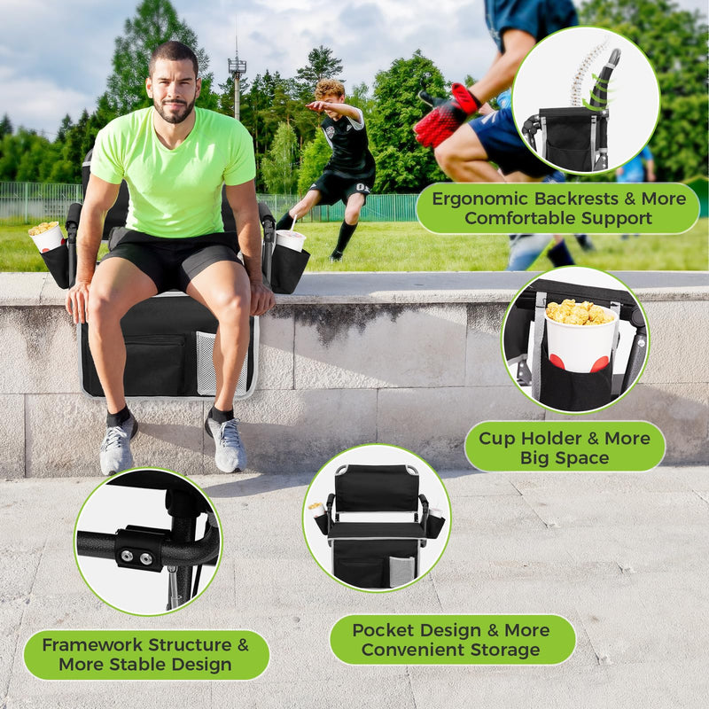 Load image into Gallery viewer, FUNDANGO Stadium Seat for Bleachers with Back Support