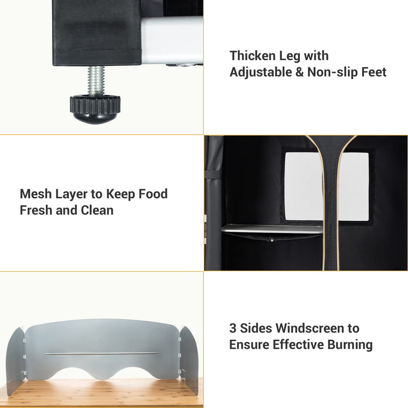 Cargue la imagen en el visor de la galería, KingCamp Outdoor Mobile Bamboo Kitchen Stand