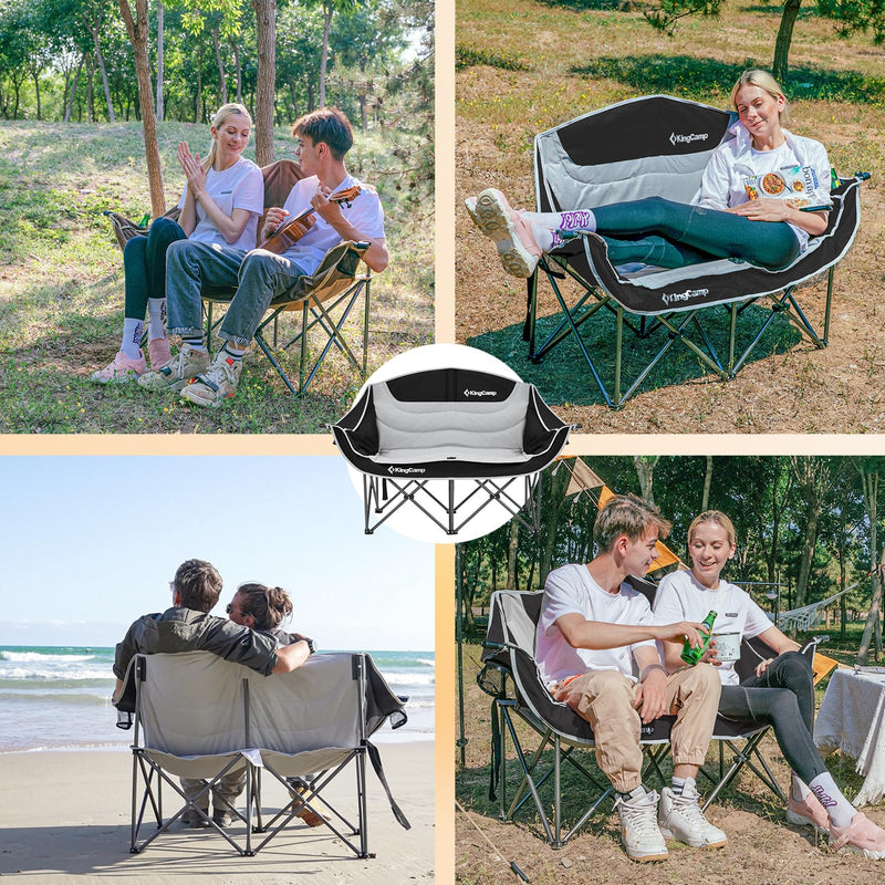 Cargue la imagen en el visor de la galería, KingCamp Double Sofa Chair Camping Loveseat