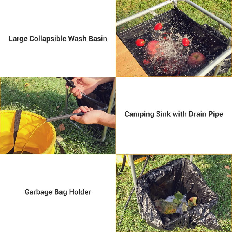 Cargue la imagen en el visor de la galería, KingCamp Outdoor Mobile Bamboo Kitchen Stand