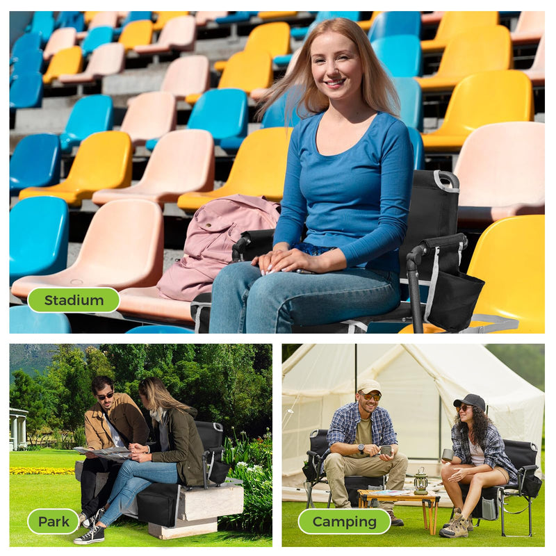 Load image into Gallery viewer, FUNDANGO Stadium Seat for Bleachers with Back Support