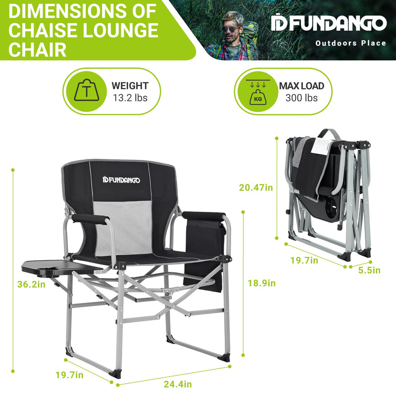 Load image into Gallery viewer, FUNDANGO Portable Director Chair Black Quick Opening Bracket Design