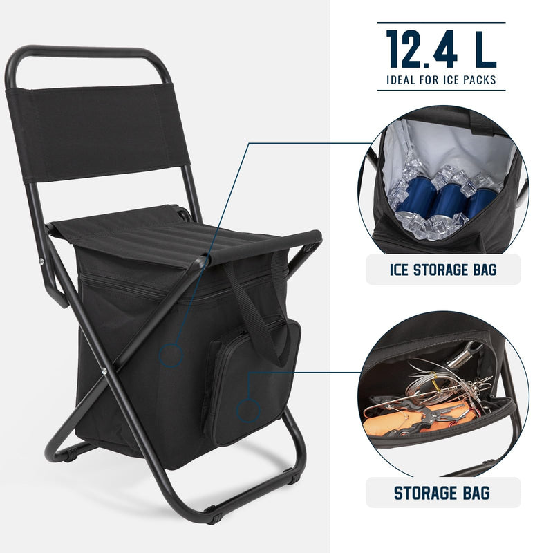 Load image into Gallery viewer, FUNDANGO Cooler Backrest Stool Fishing Chair with Cooler Bag