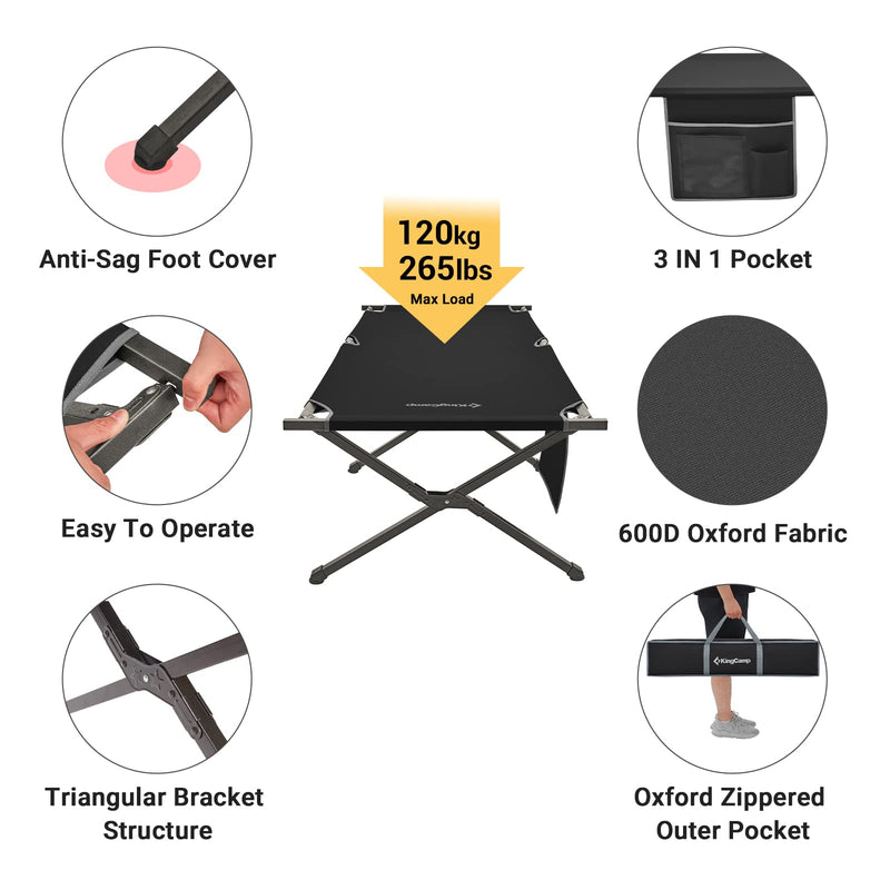 Load image into Gallery viewer, KingCamp BANYAN Steel Army Cot L Family Comfort Bed