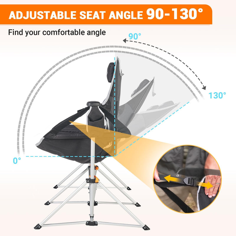 Cargue la imagen en el visor de la galería, KingCamp ORCHID C30 Double Hammock Camping Chairs with Adjustable Seat Angle 90°-130°