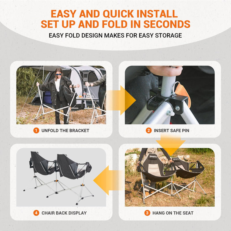 Cargue la imagen en el visor de la galería, KingCamp ORCHID C30 Double Hammock Camping Chairs with Adjustable Seat Angle 90°-130°