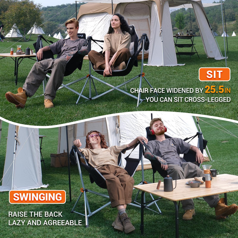 Cargue la imagen en el visor de la galería, KingCamp ORCHID C30 Double Hammock Swinging Camping Chairs with Adjustable Seat