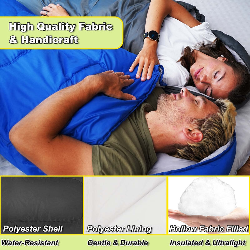 Load image into Gallery viewer, KingCamp Oasis 250 Sleeping Bag-Envelope With Hood 3 Season Camping Sleeping Bag