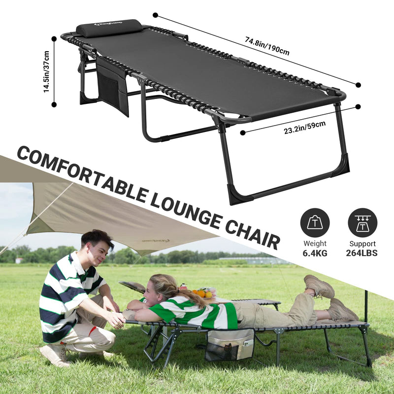 Load image into Gallery viewer, KingCamp 5 Position Outdoor Chaise Lounge Chair