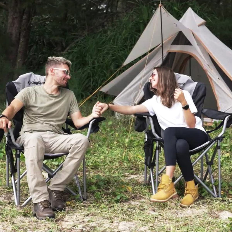 Load image into Gallery viewer, KingCamp Camping Armchair Heavy Duty Ergonomic Padded Arm Chair