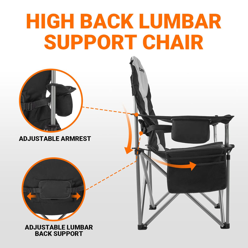 Load image into Gallery viewer, KingCamp Camping Armchair Heavy Duty Ergonomic Padded High Back Lumbar Support Chair