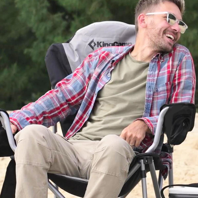 Load image into Gallery viewer, KingCamp JUNIPER C10 PLUS Heavy Duty Folding Camping Chair | 550lb Capacity Oversized Camp Chair with Lumbar Support