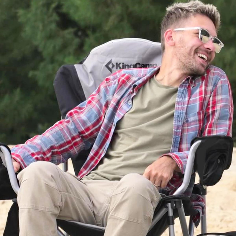 Load image into Gallery viewer, KingCamp JUNIPER C10 PLUS Heavy Duty Folding Camping Chair | 550lb Capacity Oversized Camp Chair with Lumbar Support