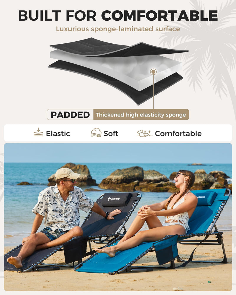 Load image into Gallery viewer, KingCamp MAGNOLIA B20 Folding Oversized Lounge Chair for Patio, Beach, Yard