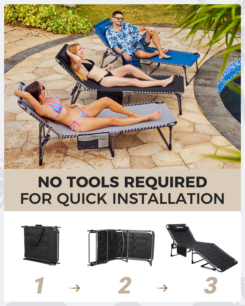 Load image into Gallery viewer, KingCamp MAGNOLIA B20 Folding Oversized Lounge Chair for Patio, Beach, Yard