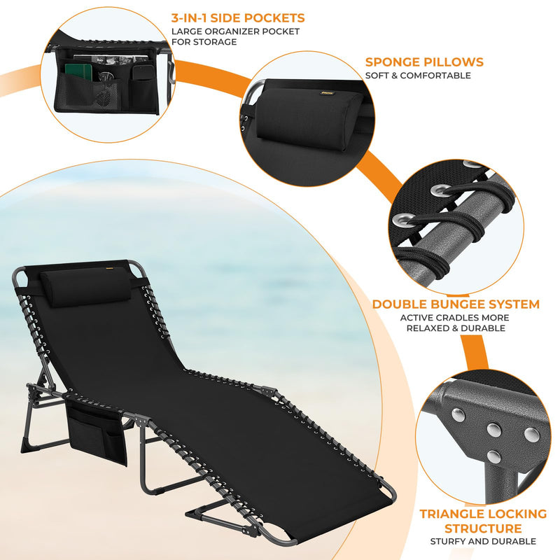 Cargue la imagen en el visor de la galería, KingCamp Oversized 3-folding Lounge Chair with Cushion