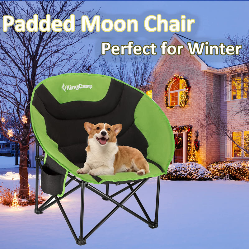 Load image into Gallery viewer, KingCamp Moon Camping Chair Oversized Padded Round Saucer Chairs with Cup Holder