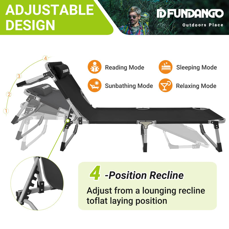Cargue la imagen en el visor de la galería, FUNDANGO Classic Folding Cot Set of 2 Camping Bed